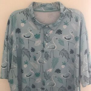 Men's Tropical Flamingo Print Shirt
